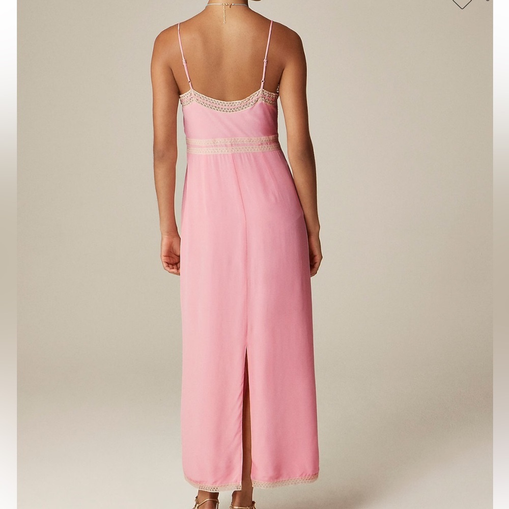 J crew Pintuck lace-trim slip dress in crepe de chine - Picture 3 of 5